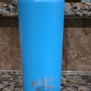 Bass Pro Shops Blue Stainless Steel Reusable Water Bottle Flip Lock Straw
